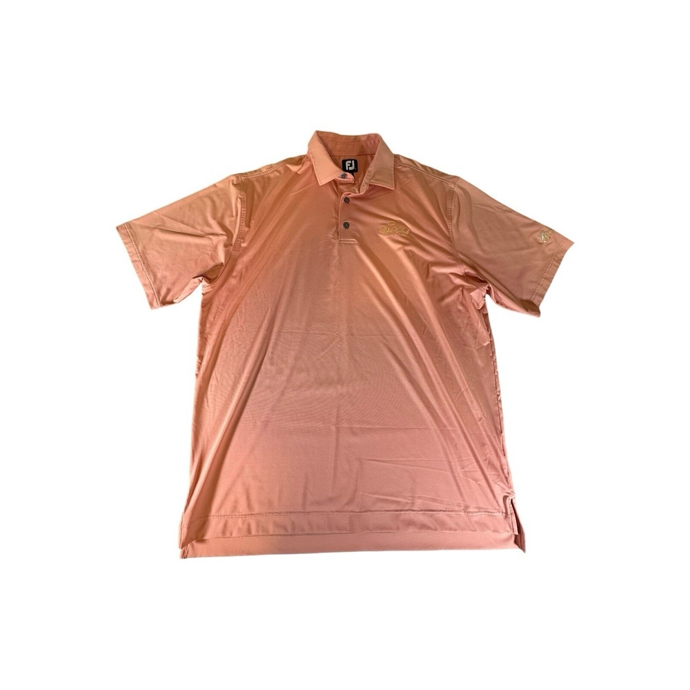 Footjoy Polo Shirt Adult Extra Large Orange Thin Striped Lightweight Golf Mens